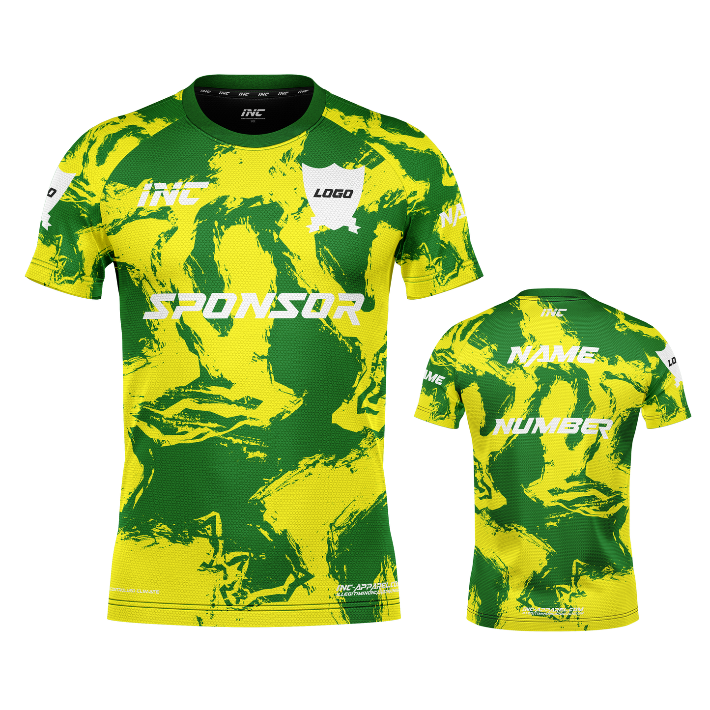 Ars Occulta Green and Yellow Football Shirt – breathable, custom football teamwear from INC-KITS