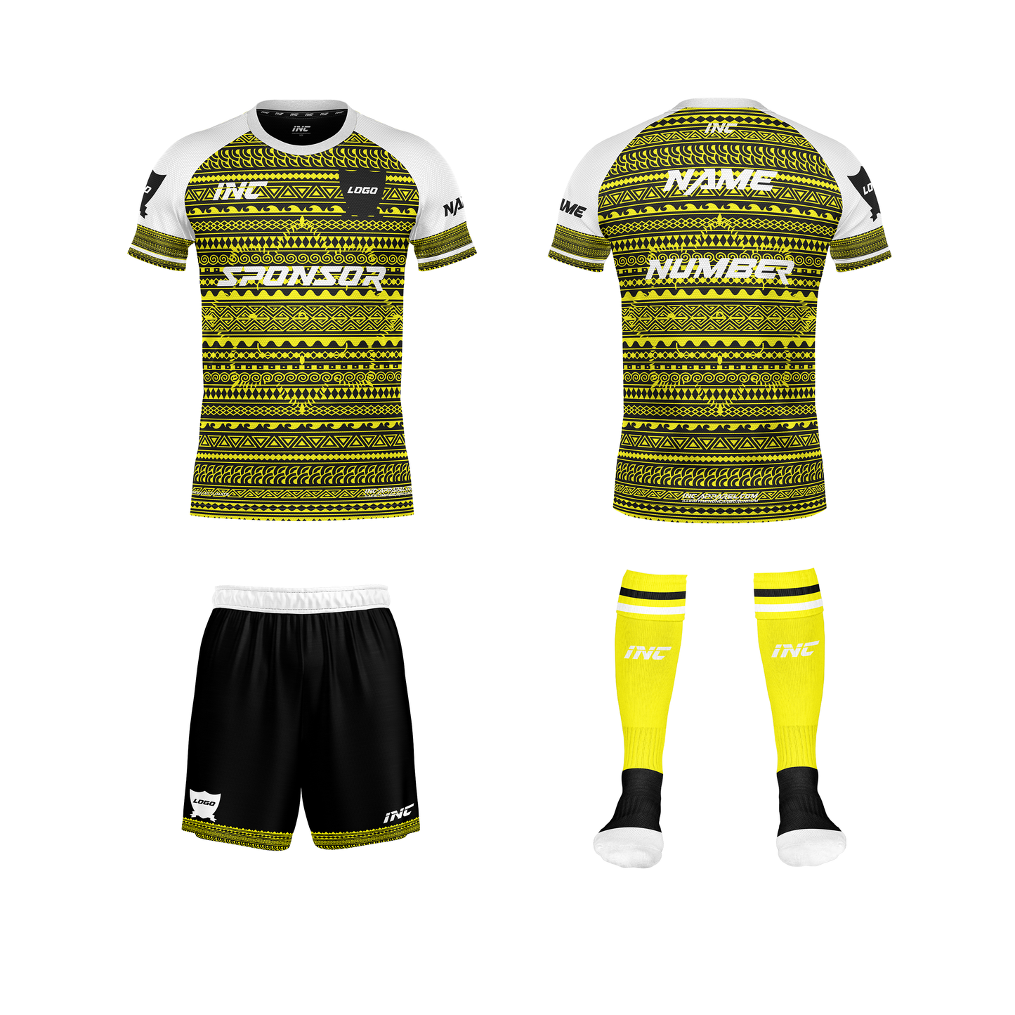 Bula Yellow and White Fijian Rugby Kit – breathable, durable rugby teamwear from INC-KITS