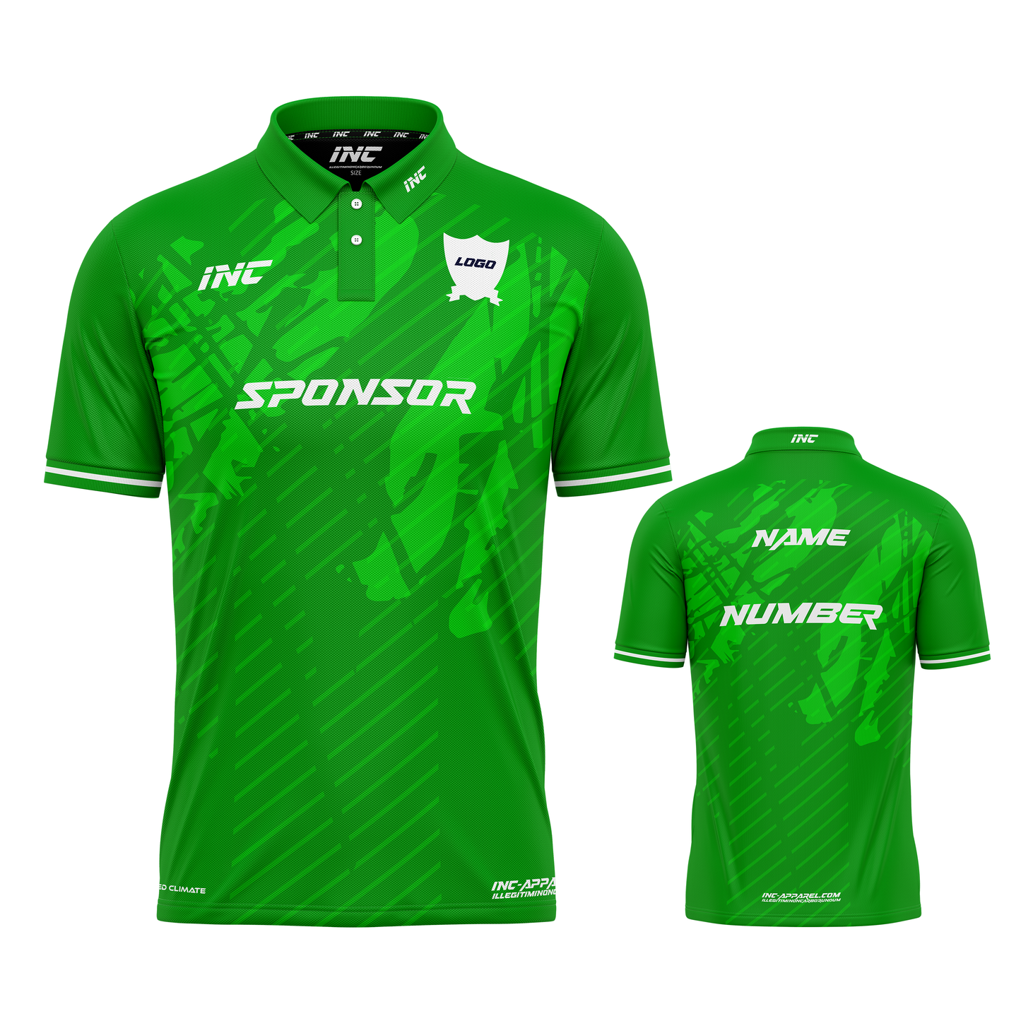 Dominus Ludi Green Cricket Shirt – breathable, custom cricket teamwear from INC-KITS