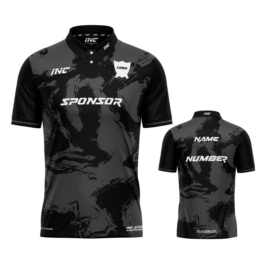 Ars Occulta Black and Grey Cricket Shirt – breathable, custom cricket teamwear from INC-KITS