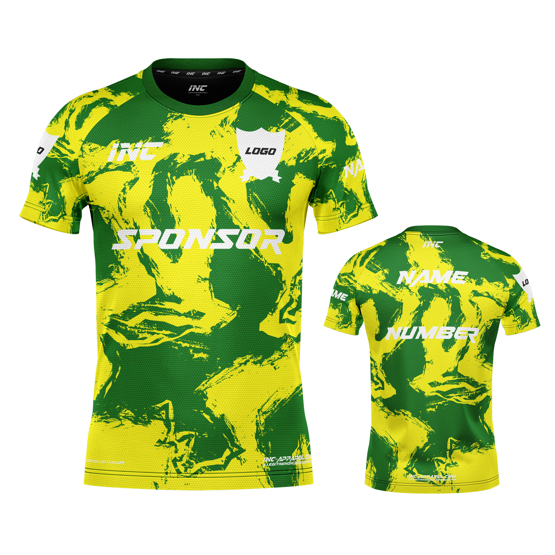 Ars Occulta Green and Yellow Football Shirt – breathable, custom football teamwear from INC-KITS