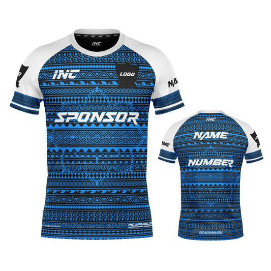 Bula Black Blue White Rugby Shirt – breathable, durable rugby kit from INC-KITS