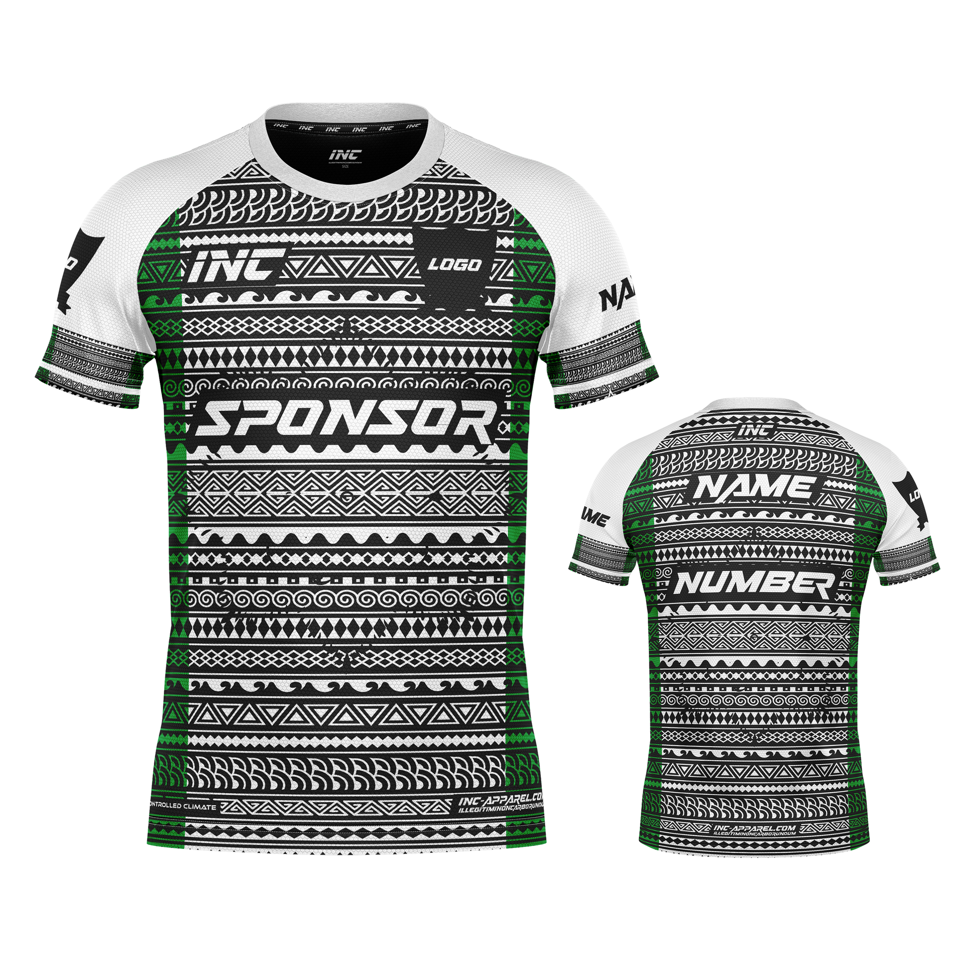 Bula Black Green White Rugby Shirt – Fijian rugby performance wear for players and supporters in the UK from INC-KITS