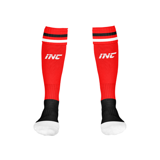 Bula Red White Rugby Socks – breathable, durable rugby kit from INC-KITS