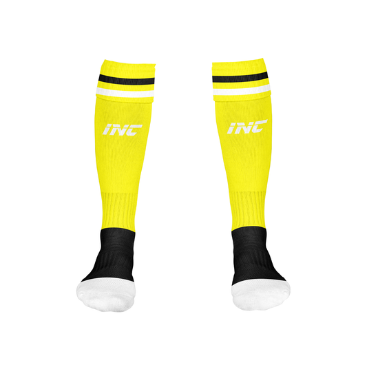 Bula Yellow White Rugby Socks – breathable, durable rugby kit from INC-KITS