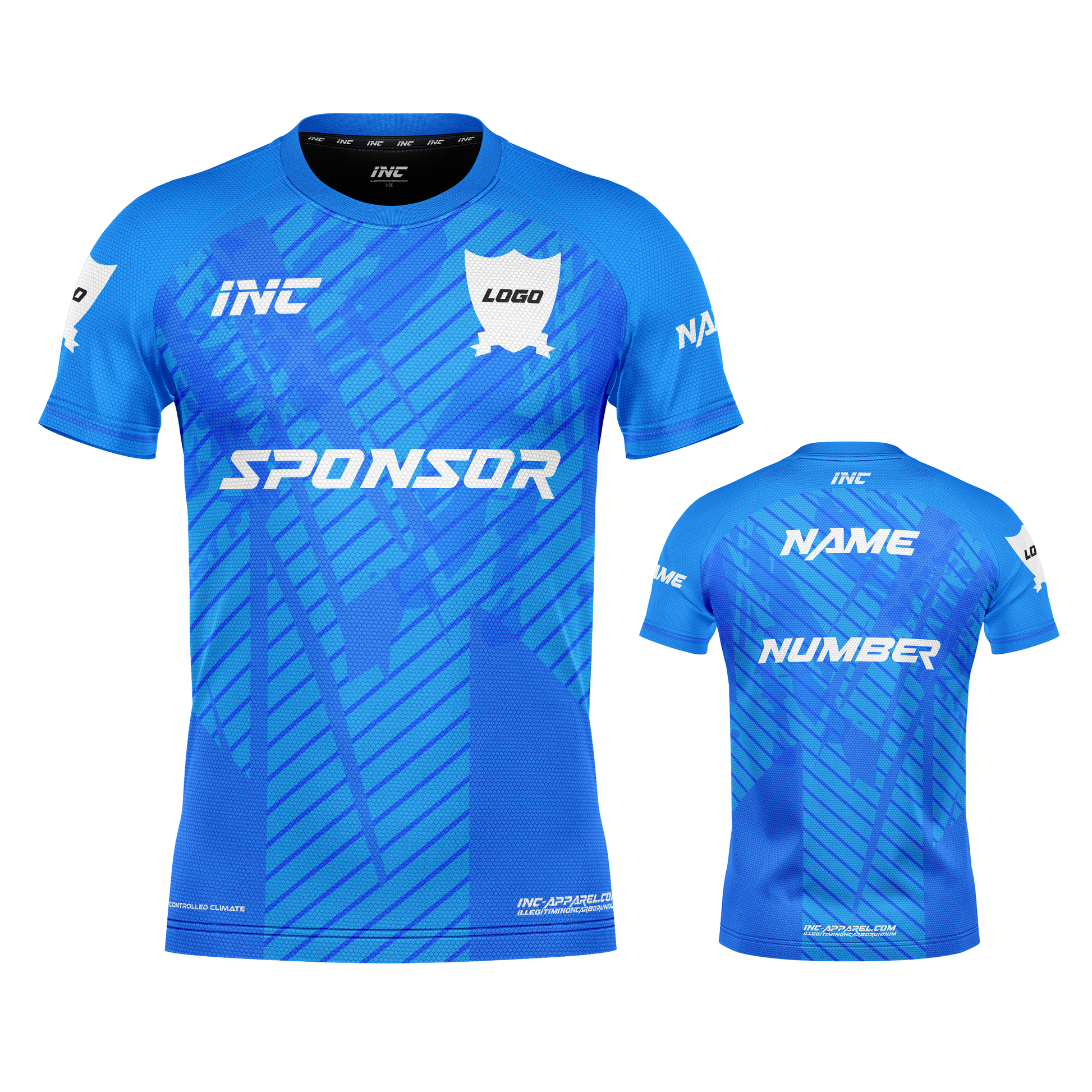 Dominus Blue Football Shirt – breathable, durable custom football teamwear from INC-KITS