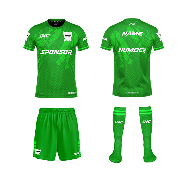 Dominus Ludi Green Football Kit – custom football shirt and shorts from INC-KITS
