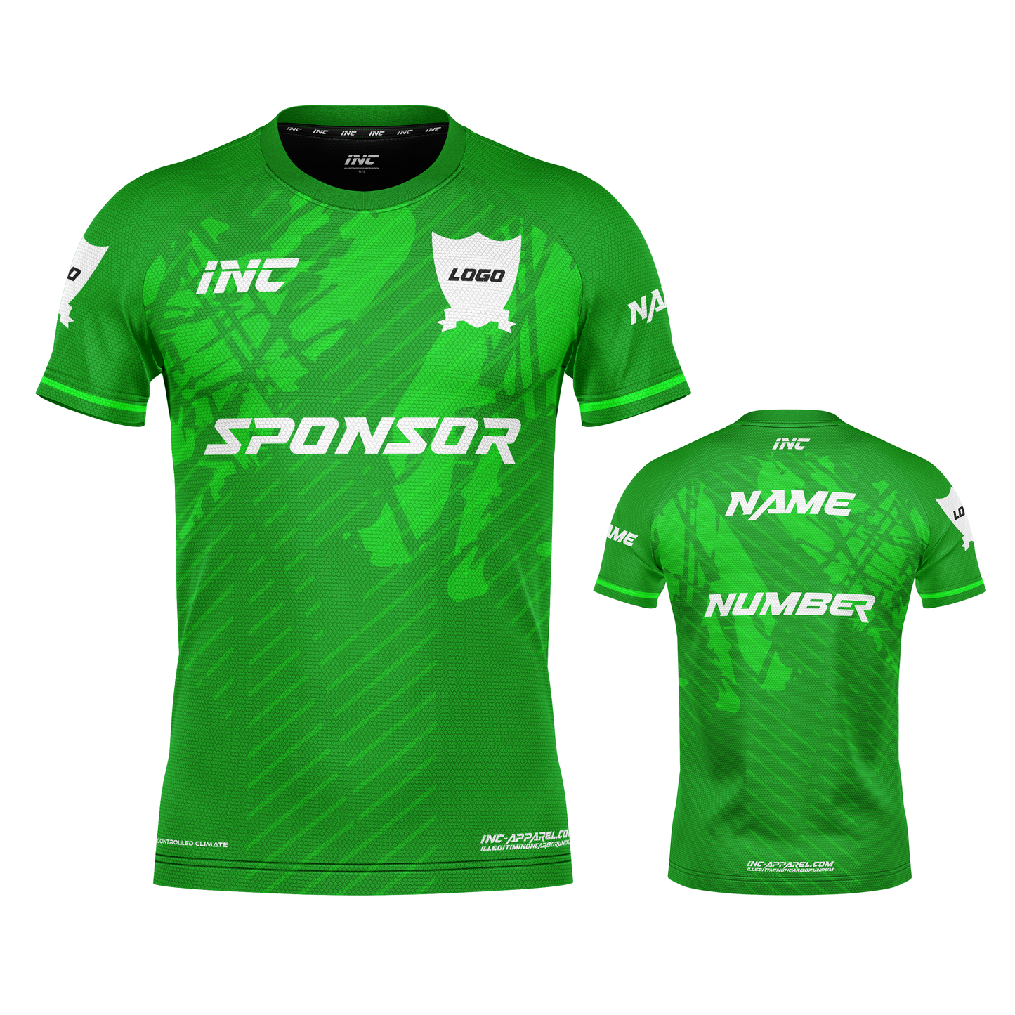 Dominus Ludi Green Football Shirt – breathable, durable custom football teamwear from INC-KITS
