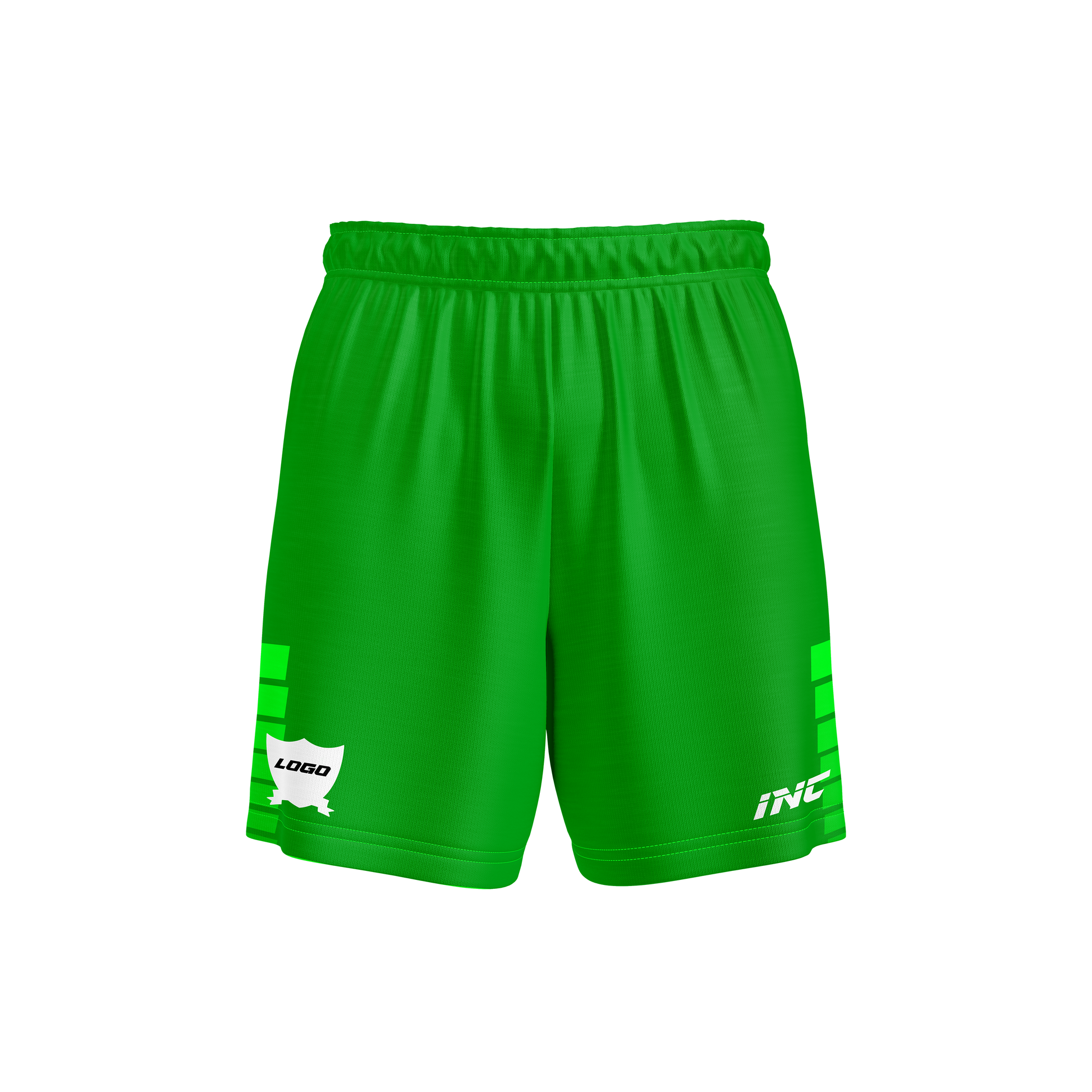 Dominus Ludi Green Football Shorts – breathable, durable football teamwear from INC-KITS
