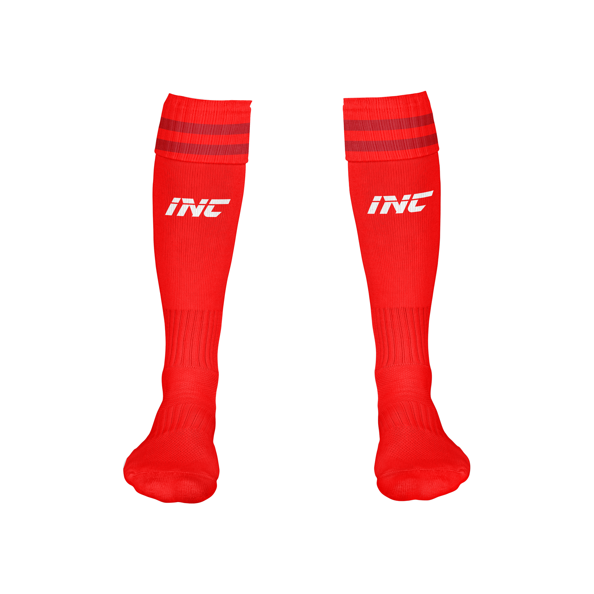 Dominus Ludi Red Football Socks – breathable, durable football teamwear from INC-KITS