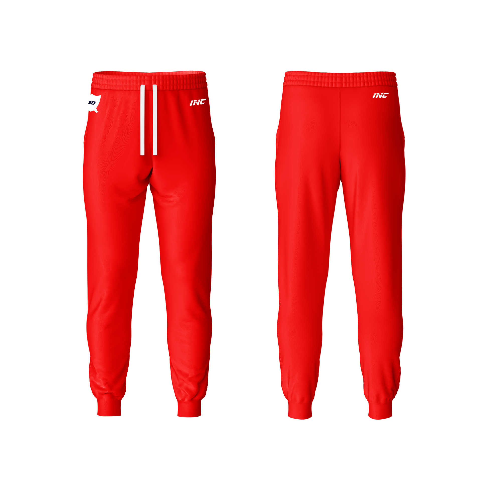 Dominus Ludi Red and White Cricket Trousers – breathable, durable cricket teamwear from INC-KITS