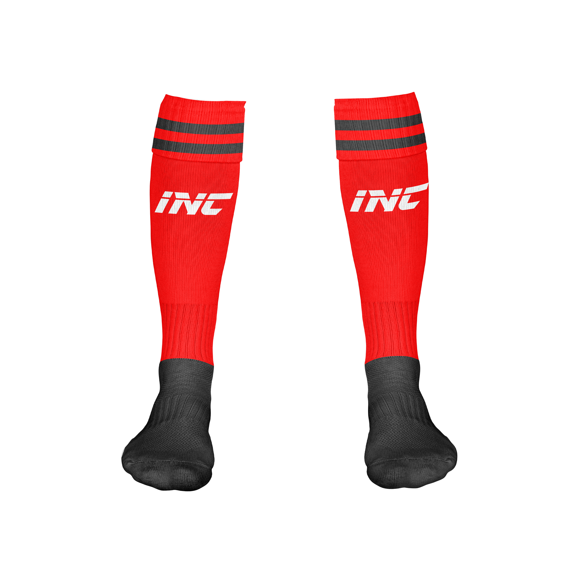 Rogue Sanguis red and grey football socks designed for performance and comfort from INC Kits