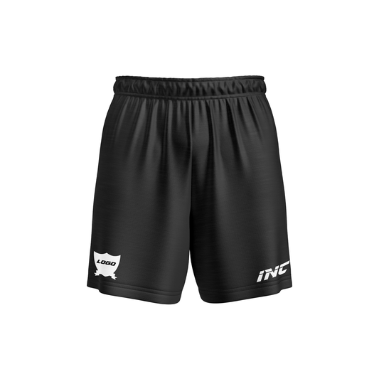 Front and side view of the Rogue Umbra Grey Football Shorts from INC-KITS, made to order for schools, clubs, and grassroots football teams